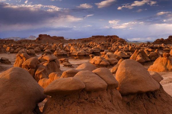 USA, Utah View of Goblin Valley SP at sunset